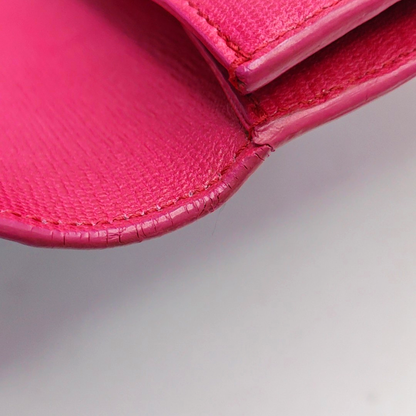 YSL CHYC Y LIGNE Fuchsia Leather Clutch Golden hardware-(SKU)-940540756