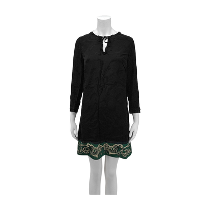 COACH XXScode Summer Black Viscose Women's Long Sleeve Midi Dress-(SKU)-941784413