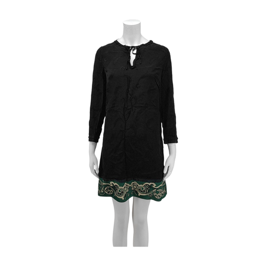 COACH XXScode Summer Black Viscose Women's Long Sleeve Midi Dress-(SKU)-941784413