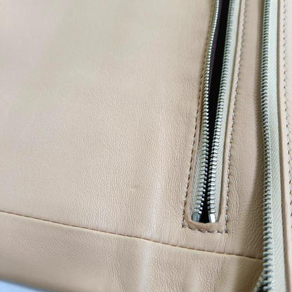 CELINE TRIO Light Pink Sheepskin Clutch Silver Hardware-(SKU)-947141136