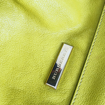 BURBERRY Yellow-Green Cowhide Single Shoulder Bag, Handbag, Crossbody Golden hardware Removable shoulder strap-(SKU)-959530790