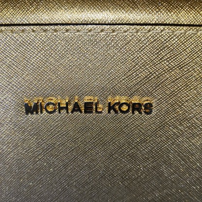 MICHAEL KORS Camera Bag Medium size Champagne Leather Embossed Crossbody Bag Single Shoulder Bag Golden hardware-(SKU)-937395543