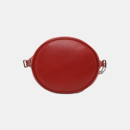 COACH DUFFLE Red Leather Carriage Shoulder Bag Silver Hardware Removable shoulder strap-(SKU)-939673565