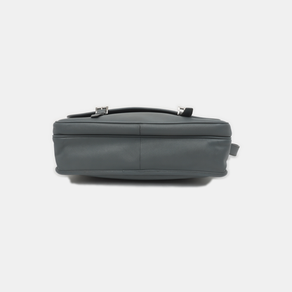 PRADA Dark Grey Cowhide Crosshatch shoulder bag Silver Hardware-(SKU)-938485965