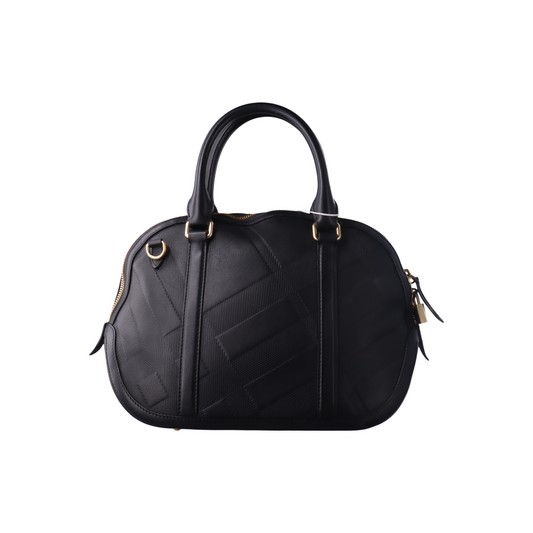 BURBERRY Tote bag Black Cowhide Embossed Single Shoulder Handbag Tote Bag Crossbody Bag Golden hardware Removable shoulder strap-(SKU)-14450075