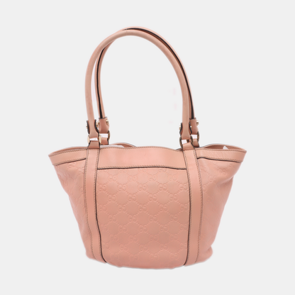 GUCCI D Gold Nude Pink Calfskin Monogrammed Tote Bag Single Shoulder Bag Golden hardware-(SKU)-13640994