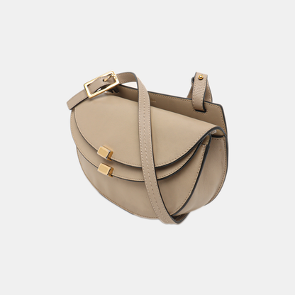 Chloé Georgia Light Gray Cowhide Crossbody Bag Golden hardware Removable shoulder strap-(SKU)-14414002