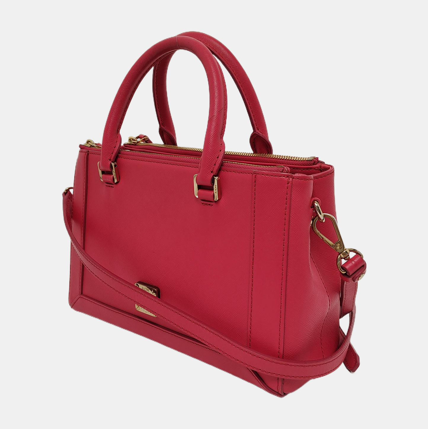 MCM NUOVO Hot Pink Leather Shoulder and Handbag Golden hardware Removable shoulder strap-(SKU)-943468994