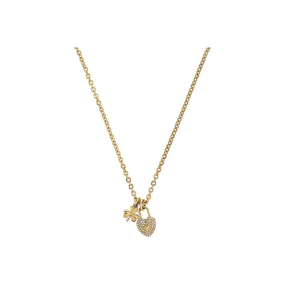 DIOR Lucky Locket Gold Alloy Artificial Crystal Embedded Necklace Length48cm-(SKU)-937302536