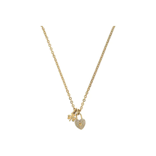 DIOR Lucky Locket Gold Alloy Artificial Crystal Embedded Necklace Length48cm-(SKU)-937302536