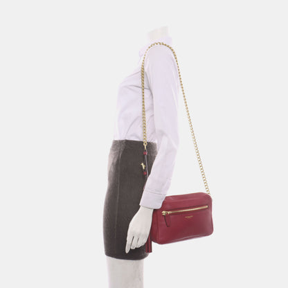 COACH Camera Bag Pink Leather Fringe Single Shoulder Crossbody Bag Golden hardware-(SKU)-14510402