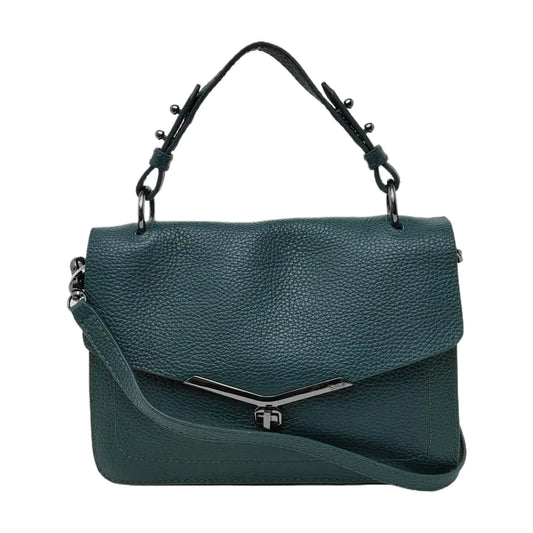 Botkier Dark Green Leather Single Shoulder Bag Handbag Crossbody Silver Hardware shoulder straps-(SKU)-942034338