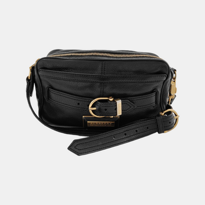 BURBERRY Black Leather Single Shoulder Bag Golden hardware-(SKU)-945938480