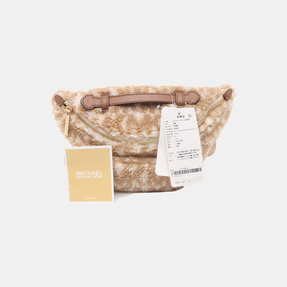 MICHAEL KORS Brown Fabric Monogrammed Fanny Pack Golden hardware-(SKU)-936596997