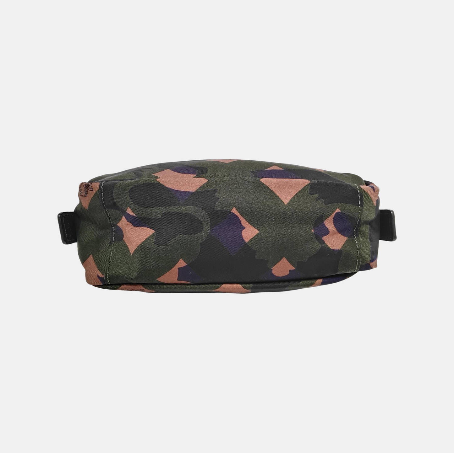 MCM Dark Green Nylon Printed Clutch Black hardware-(SKU)-944008228
