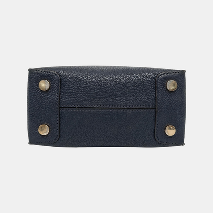 MICHAEL KORS Mercer Medium size Dark Blue Cowhide Embossed Single Shoulder Bag Handbag Crossbody Bag Golden hardware Removable shoulder strap-(SKU)-940019872