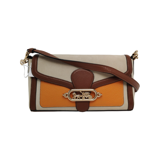 COACH 26 Khaki Canvas Carriage Crossbody Bag Single Shoulder Bag Tote Bag Golden hardware shoulder straps-(SKU)-941737076