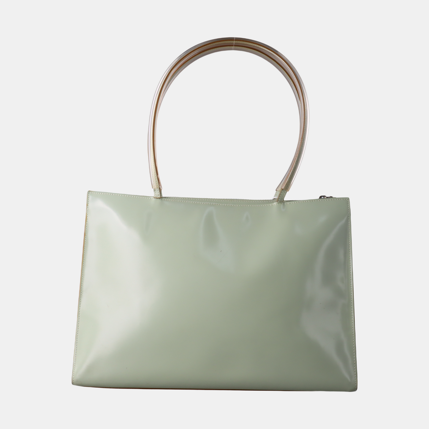 FERRAGAMO Tote bag Light Green Cowhide Single Shoulder Bag Tote Bag Silver Hardware-(SKU)-930402799