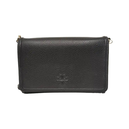 TORY BURCH Taylor Black leather crossbody bag handbag Golden hardware Removable shoulder strap-(SKU)-940194688