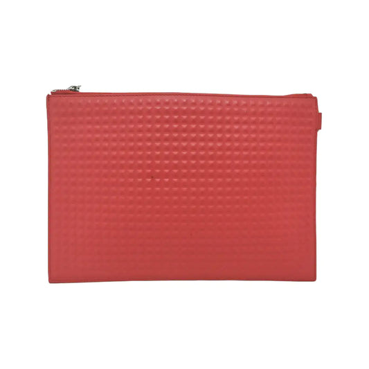 BALENCIAGA Red Cowhide Relief Clutch Bag Silver Hardware-(SKU)-945646608