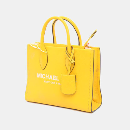 MICHAEL KORS Tote bag Small size Yellow Leather Printed Crossbody Handbag Single Shoulder Bag Golden hardware Removable shoulder strap-(SKU)-936597171