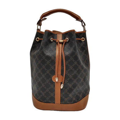 BALLY Bucket bag Black Coated Canvas Tote Bag Golden hardware-(SKU)-943650980