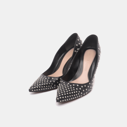 Alexander McQUEEN 38code Women's High Heel Leather Shoes Black Summer-(SKU)-13811463