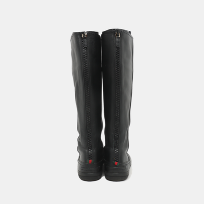 GUCCI 36code Autumn Winter Black Leather Women's Tall Boots-(SKU)-933739964