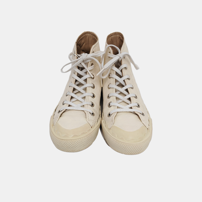 Chloé 38code Autumn and Spring Beige Leather Women's High Top Casual Sneakers-(SKU)-944082638