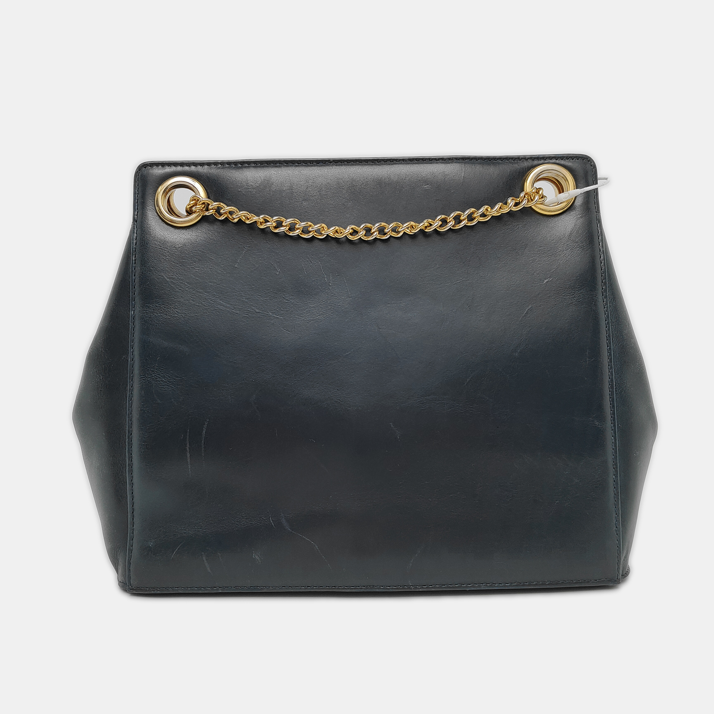 FERRAGAMO Dark Blue Cowhide Embossed Crossbody Bag Single Shoulder Bag Handbag Golden hardware-(SKU)-940146555