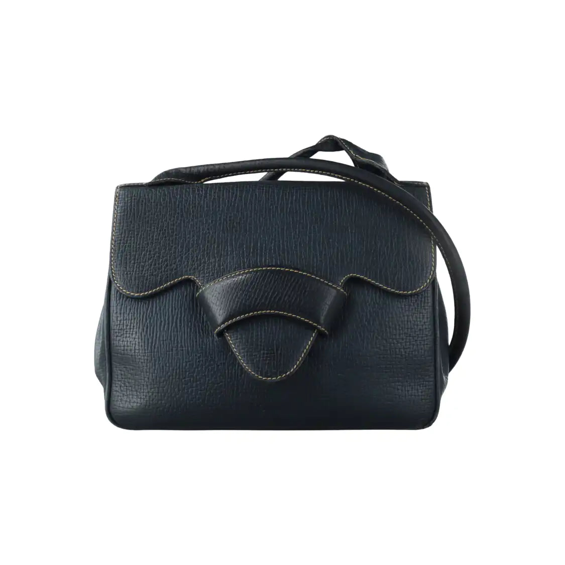 LOEWE Barcelona Dark Blue Cowhide Single Shoulder Bag Crossbody Bag Golden hardware-(SKU)-932491494