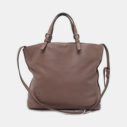 TOD'S Tote bag Dark Gray Cowhide Single Shoulder Bag Handbag Crossbody Bag Silver Hardware-(SKU)-935893458