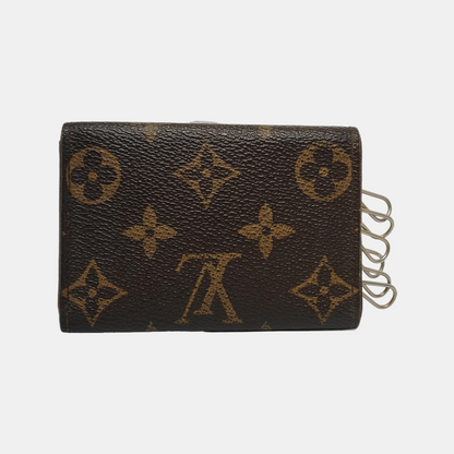 LOUIS VUITTON PORTE MONNAIE Brown Coated Canvas Monogram Key Bag Golden hardware-(SKU)-943902302