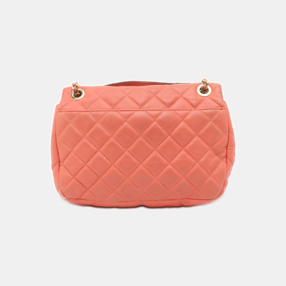 MICHAEL KORS Sloan Orange-pink cowhide quilted crossbody bag/shoulder bag/handbag Golden hardware-(SKU)-932342596
