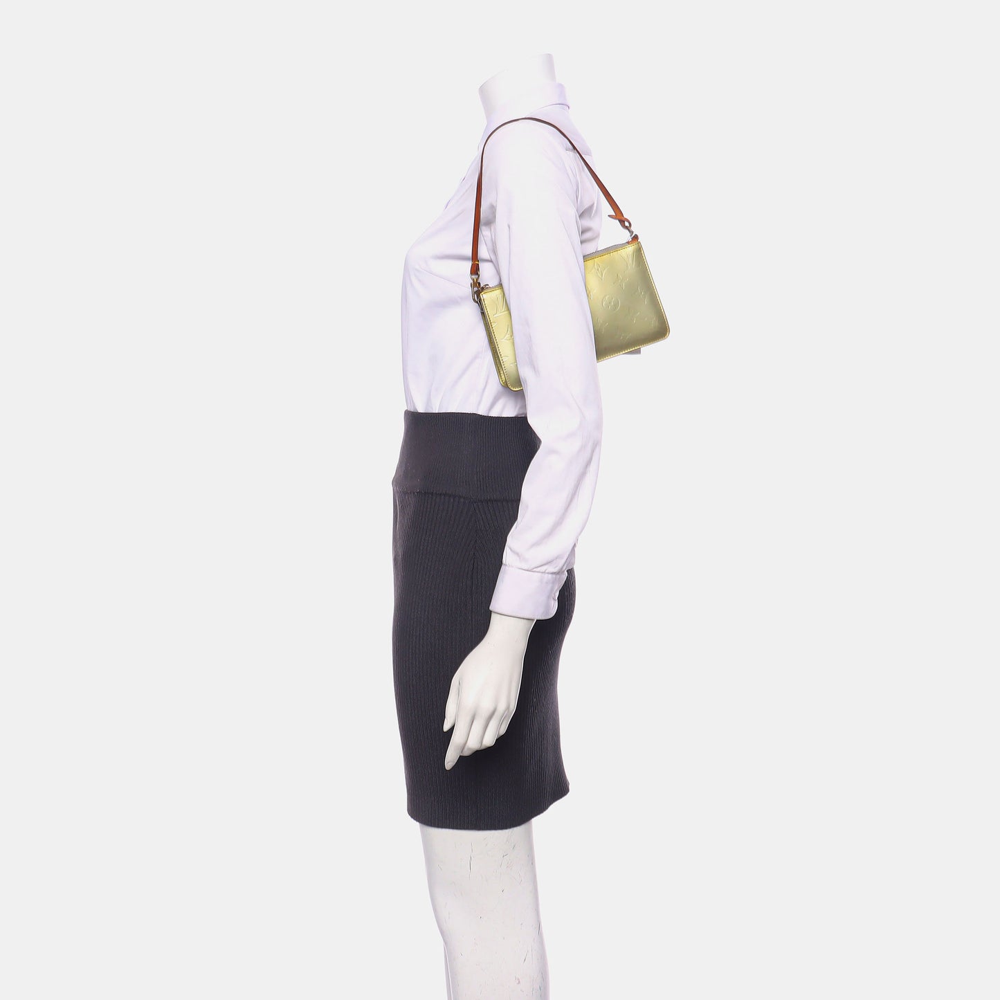 LOUIS VUITTON LEXINGTON Light Green Cowhide Monogrammed Crumpled Shoulder Bag Single Shoulder Bag Golden hardware Removable shoulder strap-(SKU)-939883232