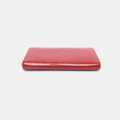 LOUIS VUITTON Red patent leather embossed wallet Golden hardware Complete Accessories-(SKU)-931296992