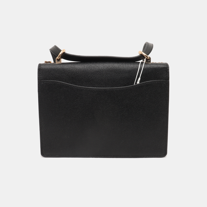 COACH KLARE Small size Black leather old flower carriage handbag Golden hardware-(SKU)-937956207