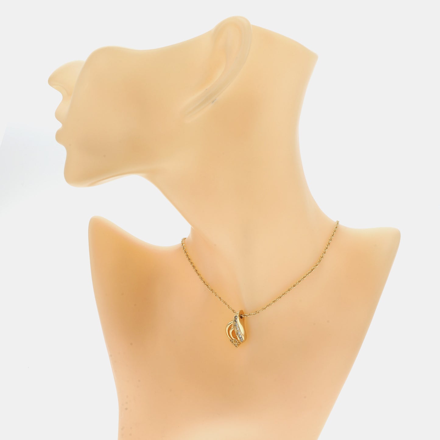 DIOR Twist Round Gold Alloy Artificial Crystal Embedded Necklace Length45cm-(SKU)-942571646