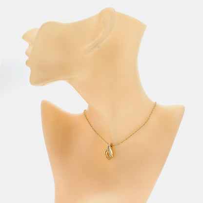 DIOR Twist Round Gold Alloy Artificial Crystal Embedded Necklace Length45cm-(SKU)-942571646