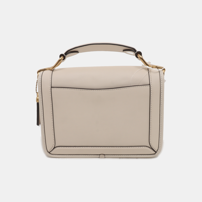 COACH White cowhide carriage single shoulder bag crossbody bag handbag Golden hardware Removable shoulder strap-(SKU)-935360899