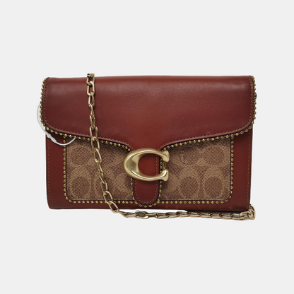 COACH TABBY Red Cowhide Monogram Studs Handbag Golden hardware-(SKU)-941273975