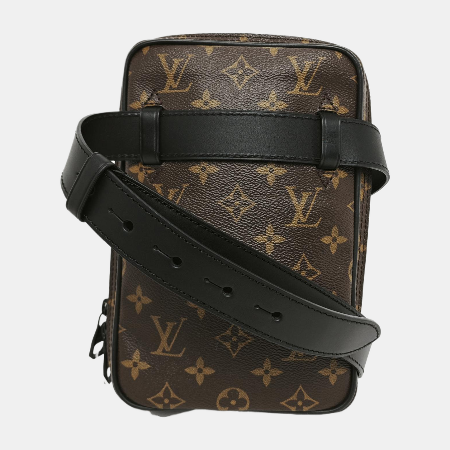 LOUIS VUITTON UTILITY SIDE Brown Coated Canvas Monogram Vernis Camera Bag Fanny Pack Crossbody Bag Shoulder Bag Adjustable Strap Black Hardware 2 Removable Shoulder Straps-(SKU)-945801614