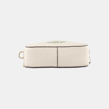 COACH White Leather Printed Single Shoulder Bag Crossbody Golden hardware Removable shoulder strap-(SKU)-933824945