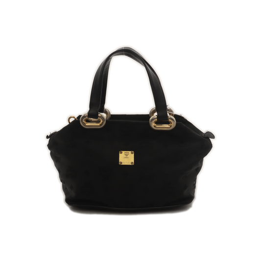 MCM Black fabric handbag Golden hardware-(SKU)-935409041