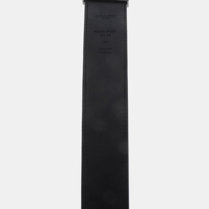 COACH Black Leather Buckle Men's Belt Long129cm Width4cm-(SKU)-940205190