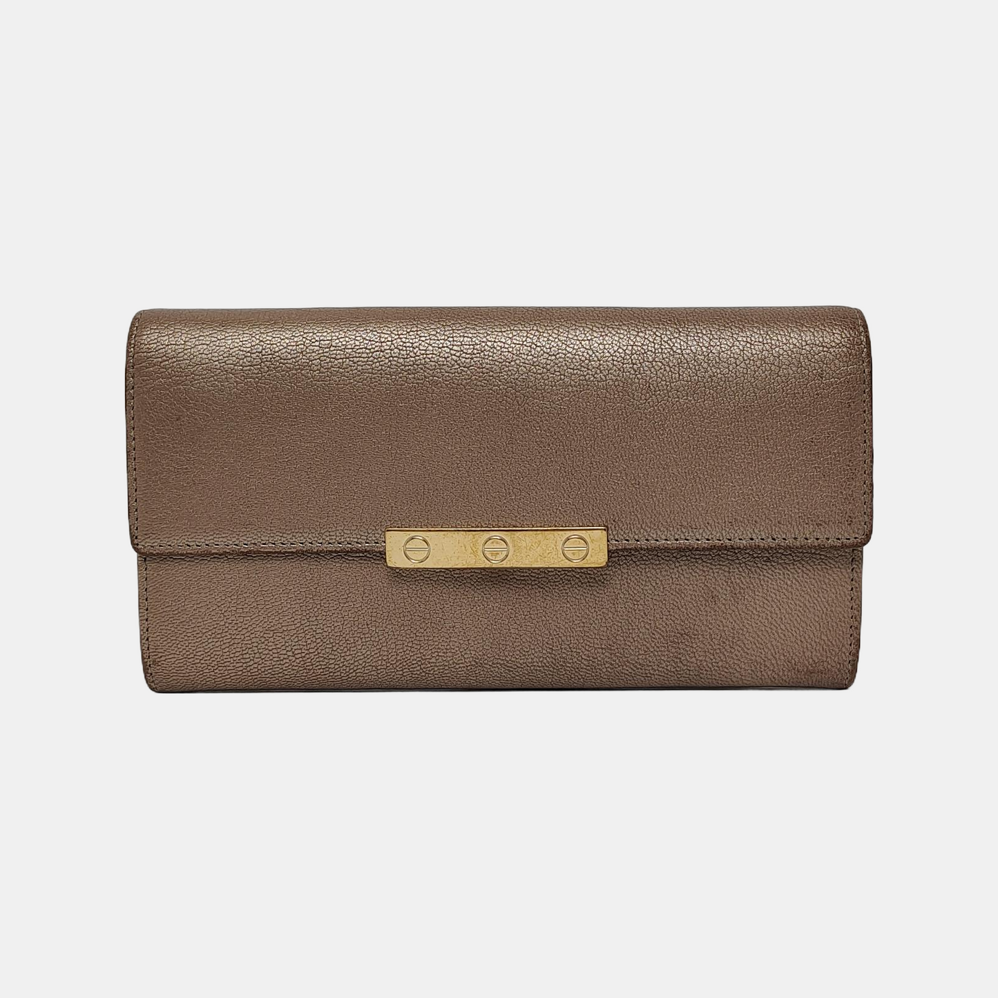 Cartier Champagne Leather Wallet Golden hardware-(SKU)-942555569