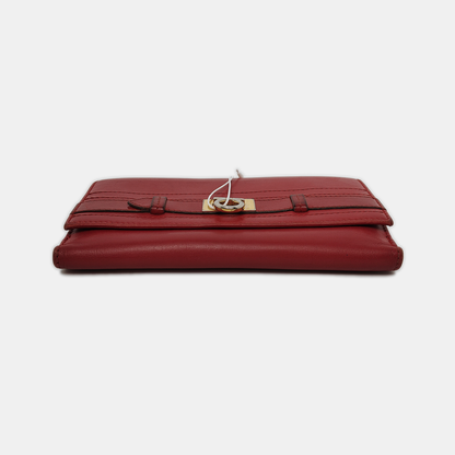 FERRAGAMO Red Leather Wallet Golden hardware-(SKU)-940253959