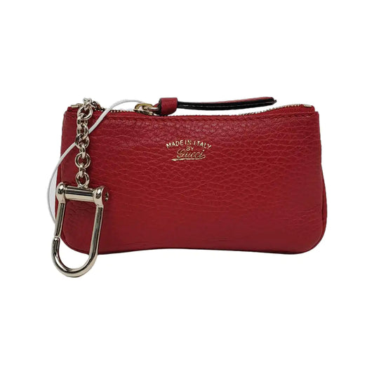 GUCCI Red Leather Change Purse Golden hardware-(SKU)-943942192