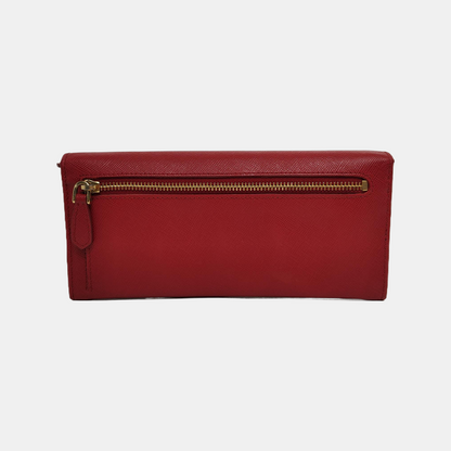 PRADA Fiocco Bow Red Leather Wallet Golden hardware-(SKU)-945456759
