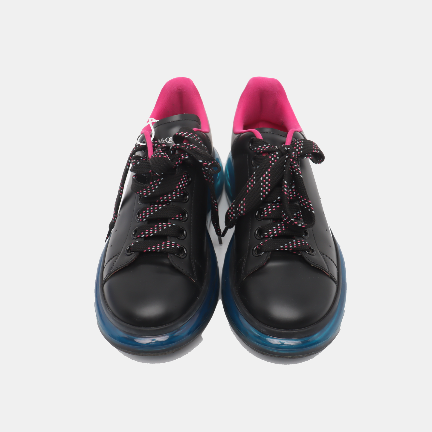Alexander McQUEEN 39code Spring and Autumn Black Leather Women's Sports Casual Shoes-(SKU)-14124997